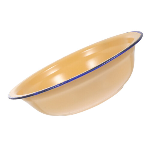 Retro Enamel Basin for Kitchen Washing Vegetables Dishes Soup