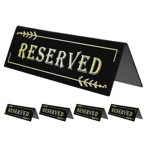 5pcs Acrylic Reserved Table Signs Double-Sided Seat Markers