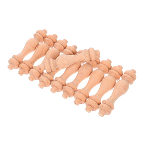 10Pièces Finials Romans Bois Beige Pour Décor Intérieur Rampe