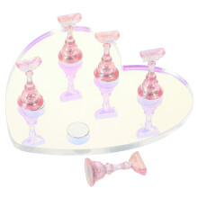 Heart-Shaped Acrylic Nail Holder Display Tray for Beginners and