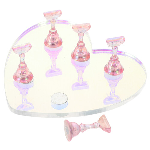 Heart-Shaped Acrylic Nail Holder Display Tray for Beginners and