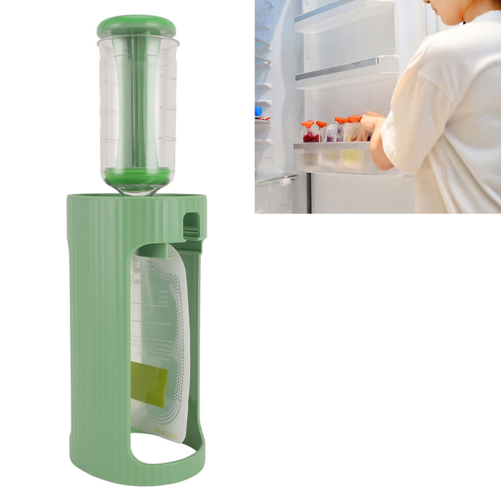 Green Baby Food Squeeze Station for Homemade Puree Includes 10 x 118ml Pouches