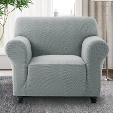 (1-Seater Sofa Cover-Blue Grey) Sofa Bed Cover -Stretchable Elastic Sofa & Couch Protector for 1/2/3 Seater