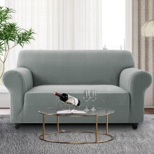 (2-Seater Sofa Cover-Blue Grey) Stretchable Elastic Sofa & Couch Protector for 1/2/3 Seater