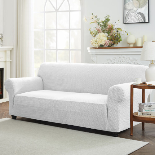 (2-Seater Sofa Cover- Silver) Stretchable Elastic Sofa & Couch Protector for 1/2/3 Seater