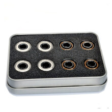 16Pcs Black Ceramic Roller Skate Bearings 8x22x7mm, 7 Ball Precision Bearings for Smooth Performance