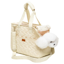 Dog Carriers for Small Dogs, Breathable Travel Tote Purse with Multi-Pockets, Safety Cord, 16x7x12in