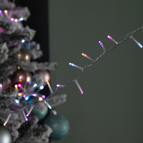 Premier 37.5m 1500 LED TreeBrights Christmas String Lights with Timer in Rainbow on Clear Cable 2