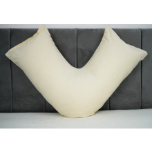 (Cream) V Pillowcases Covers Polycotton Back Neck Maternity Support V Cushion Cases Only