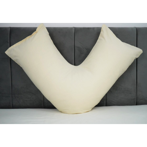 (Cream) V Pillowcases Covers Polycotton Back Neck Maternity Support V Cushion Cases Only