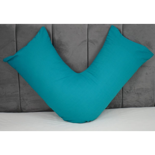 (Teal) V Pillowcases Covers Polycotton Back Neck Maternity Support V Cushion Cases Only
