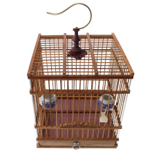 Bamboo Bird Cage: Handmade Rectangular Cage with Tray & Hook
