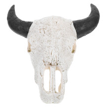 Bull Horn Skull Head Wall Mount Faux Animal Art Decor