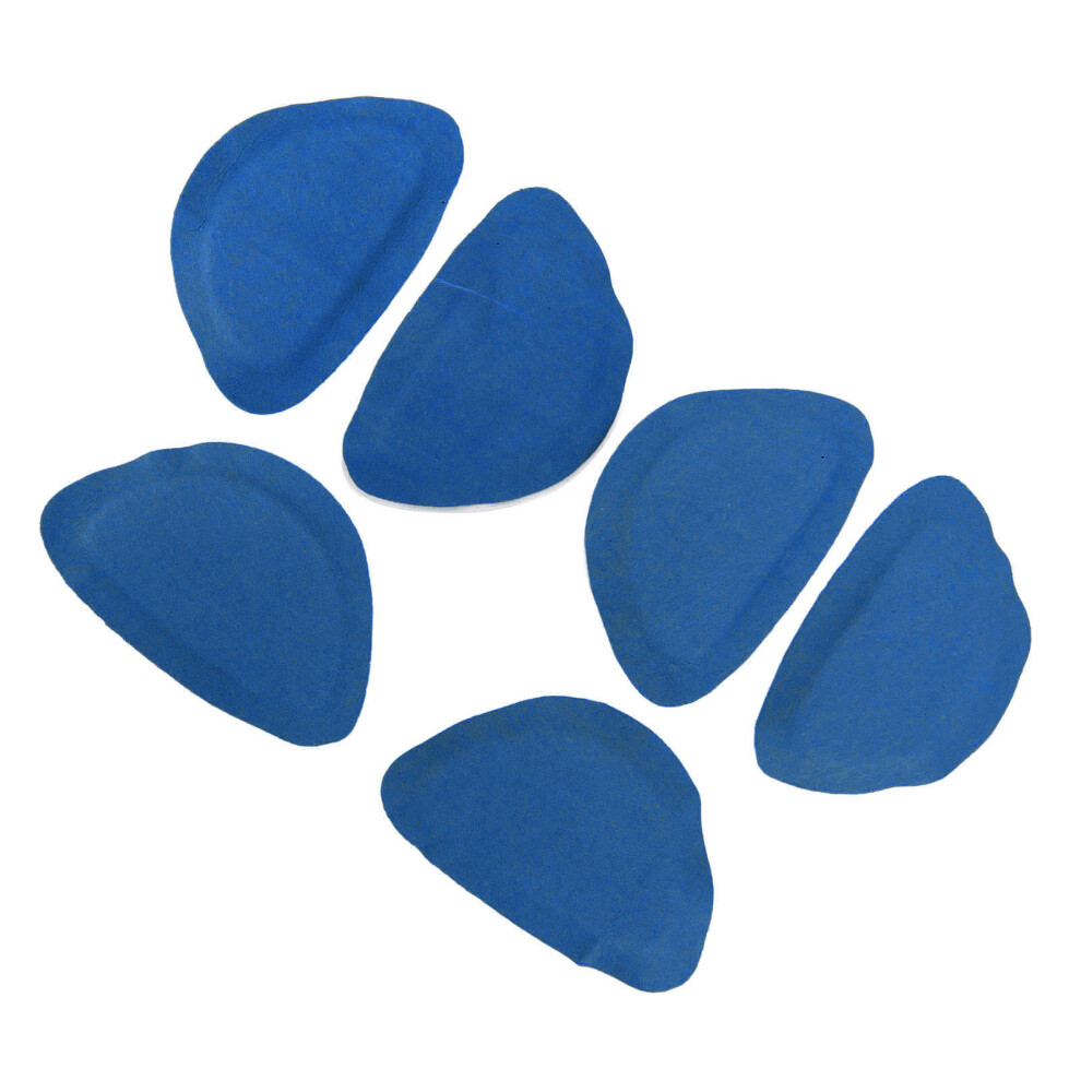 3 Pairs Blue Thick Heel Cushions Anti Friction Inserts 0.7x7x10.7cm