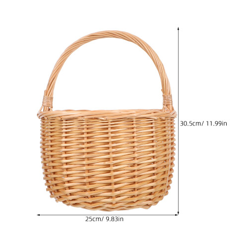 Handwoven Willow Picnic Basket with Handle for Weddings Gatherings 1