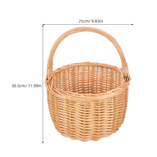 Handwoven Willow Picnic Basket with Handle for Weddings Gatherings 2