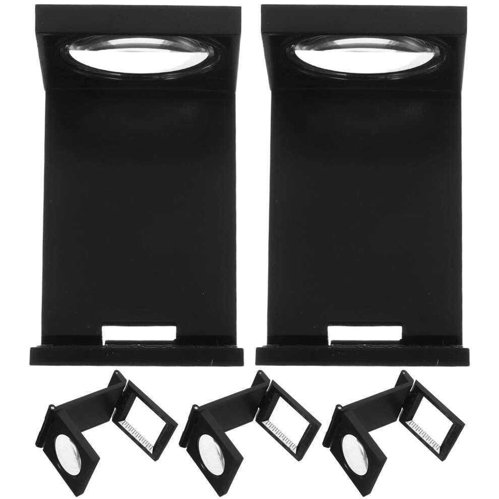 Totority 5Pcs 8X 27Mm Folding Pocket Magnifier With Scale For Jewelry Coins Textile