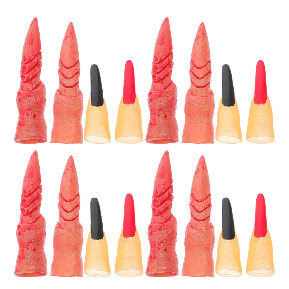 Vaguelly 30Pcs Fake Witch Fingers Gothic Vampire Nails For Halloween Party