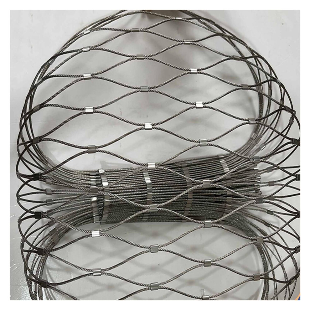 Flexible Stainless Steel Rope Mesh 5Cm/2Mm, 1X1m Anti-Fall Protection Net, Stretchable Balustrade Infill Mesh 9016109689641