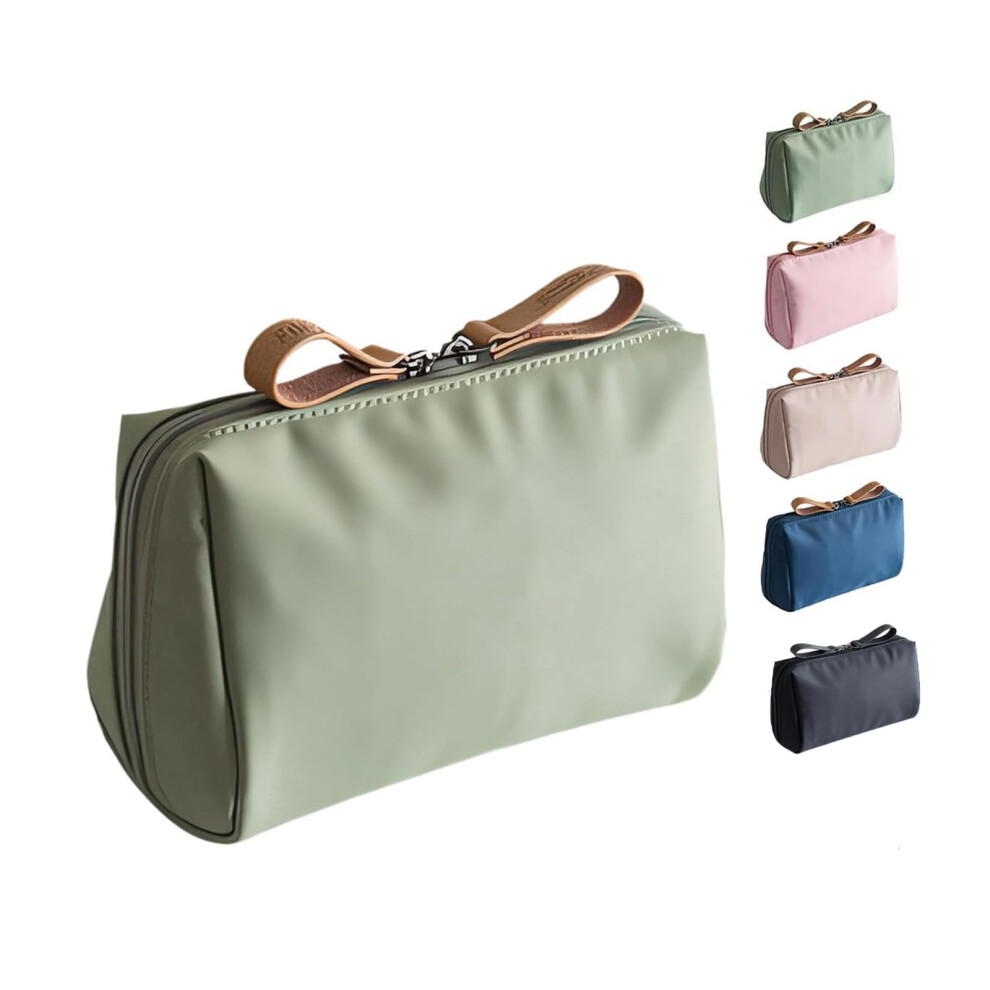 Streamline Travel Makeup Pouch for Women, Green Cosmetic Organizer, Easy Storage Carry-On Bag for Daily Use-image-OPC-PKCQ5G2-NEW