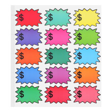 180pcs Garage Sale Stickers Multicolor Price Tags