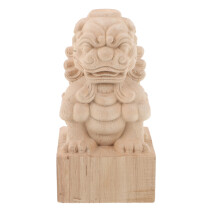 Unfinished Wood Lion Finial 8x8x15cm for Staircase Handrail Post