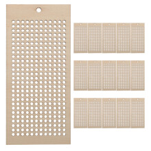 16pcs Wooden Shapes Blanks for Cross Stitch Bookmarks Pendant Tags