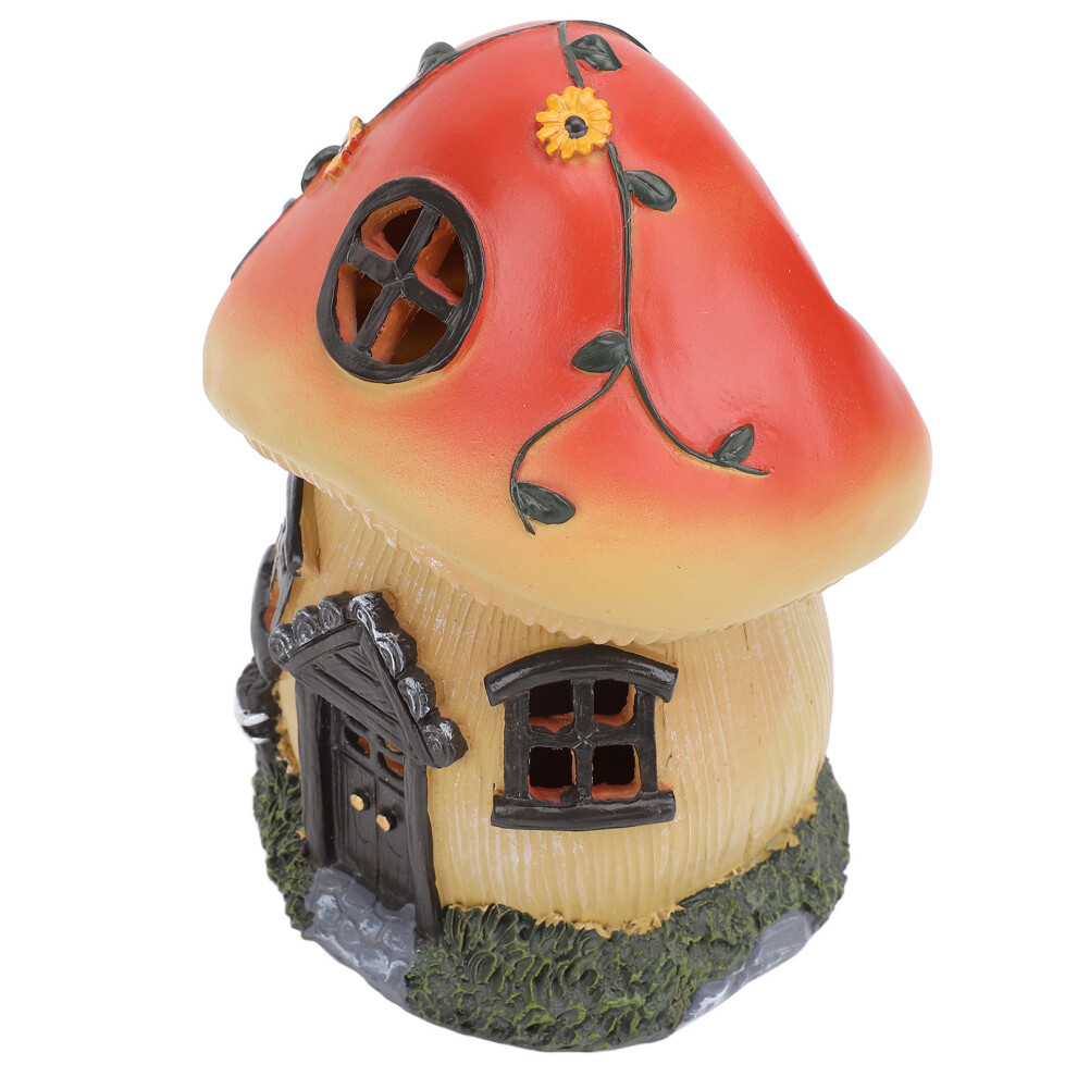 Light Solar Outdoor Mushroom Statue Garden Decor 600Mah Resin