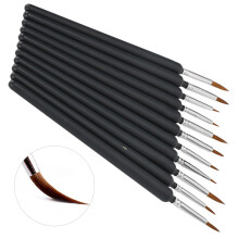 11pcs Watercolor Gouache Oil Painting Brushes Weasel Hair Art Supplies Kit