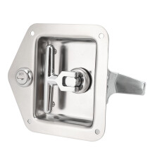 Serrure de poignée pour mallette à outils de camping-car 4,9 x 4,7 po en acier inoxydable avec clés et joint durable