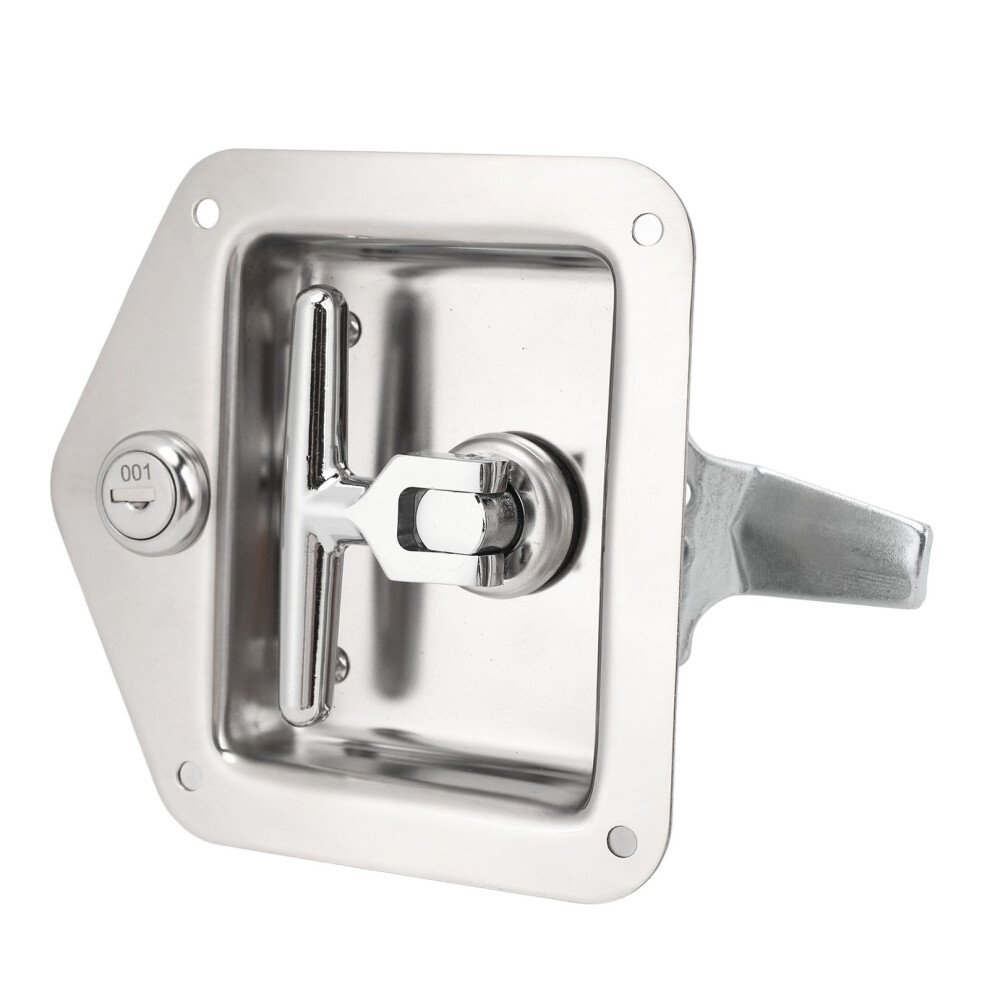Stainless Steel T Handle Toolbox Lock 4.9X4.7in With Keys For Rv Truck Caravan 4951346973250
