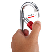 25KN Aluminum Alloy Carabiner, 11x6.5cm, Silver, Pack of 2