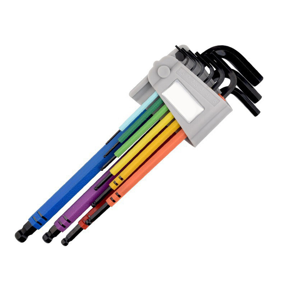 9 Piece Colorful L Wrench Hex Key Set Long-Colorful Special Bal 7754000030538