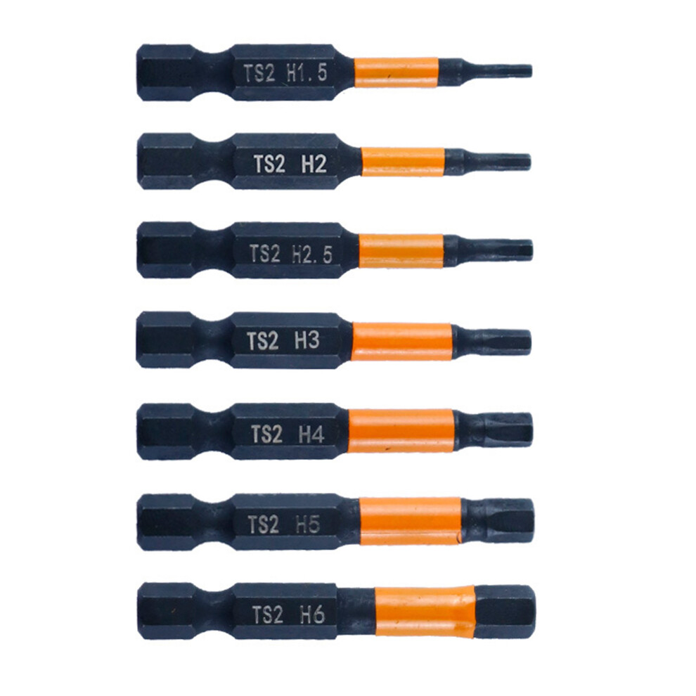 6/7Pcs Impact Hex Head Allen Wrench Drill-50Mm Seven Piece Set 7754000030767
