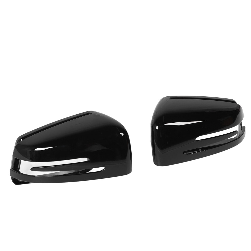 2Pcs Abs Rearview Mirror Cover Cap For Mercedes W176 W246 W204 W221 Black 9381346982856