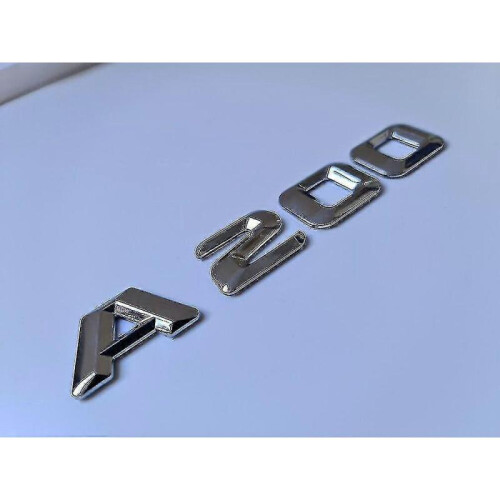 A200 Silver / Chrome Flat Letter Number Rear Boot Badge Emblem A Class Mercedes
