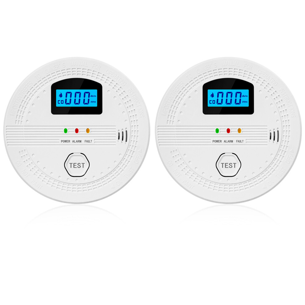 2 Packs Smoke & Co Detector Lcd 10.7Cm White 2-In-1 Alarm System 9491346999799