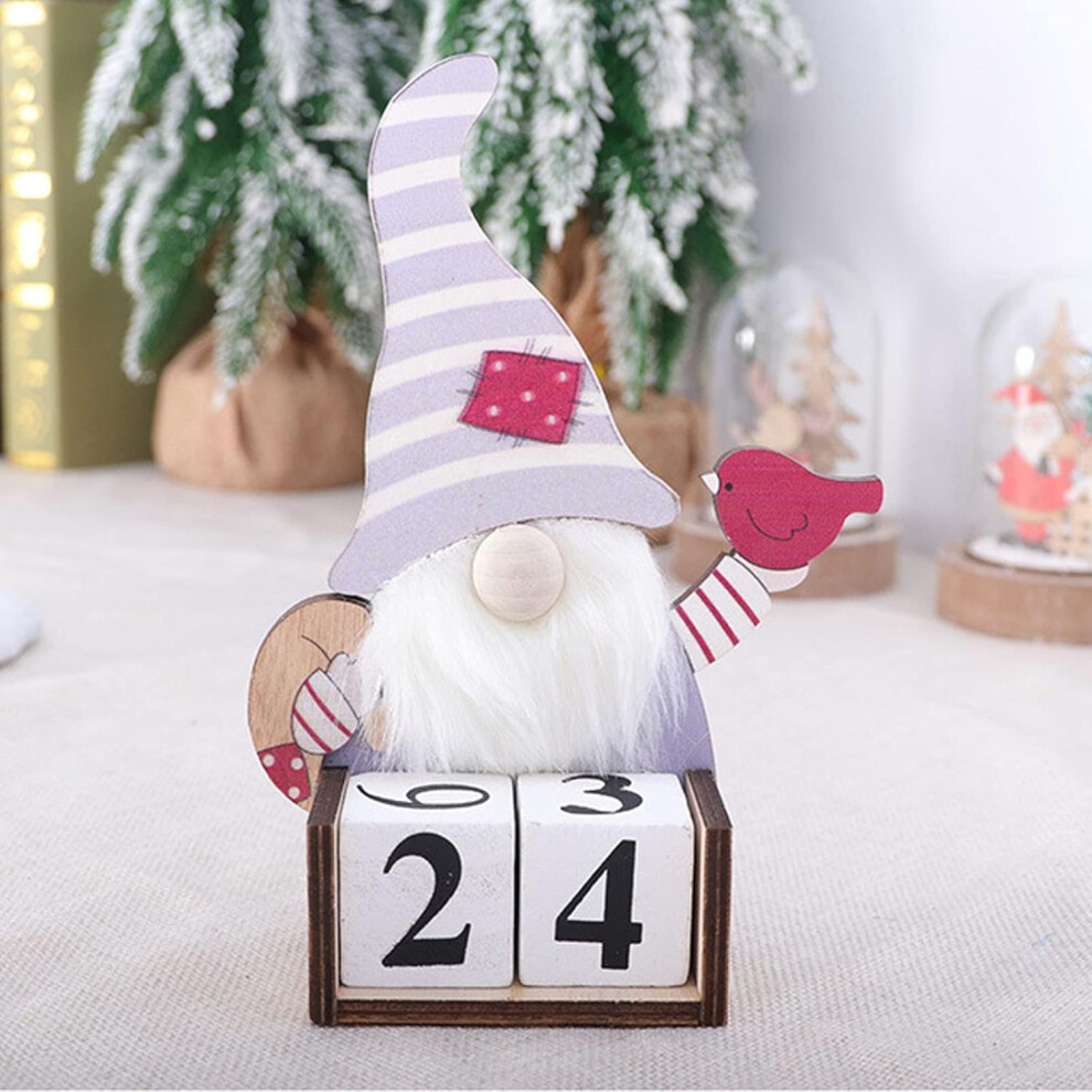 (A) Christmas Ornament Holiday Decorations Christmas Wooden Calendar Cute Perpetual Calendar Card Calendar Xmas Gift Desktop Ornaments for Christmas H