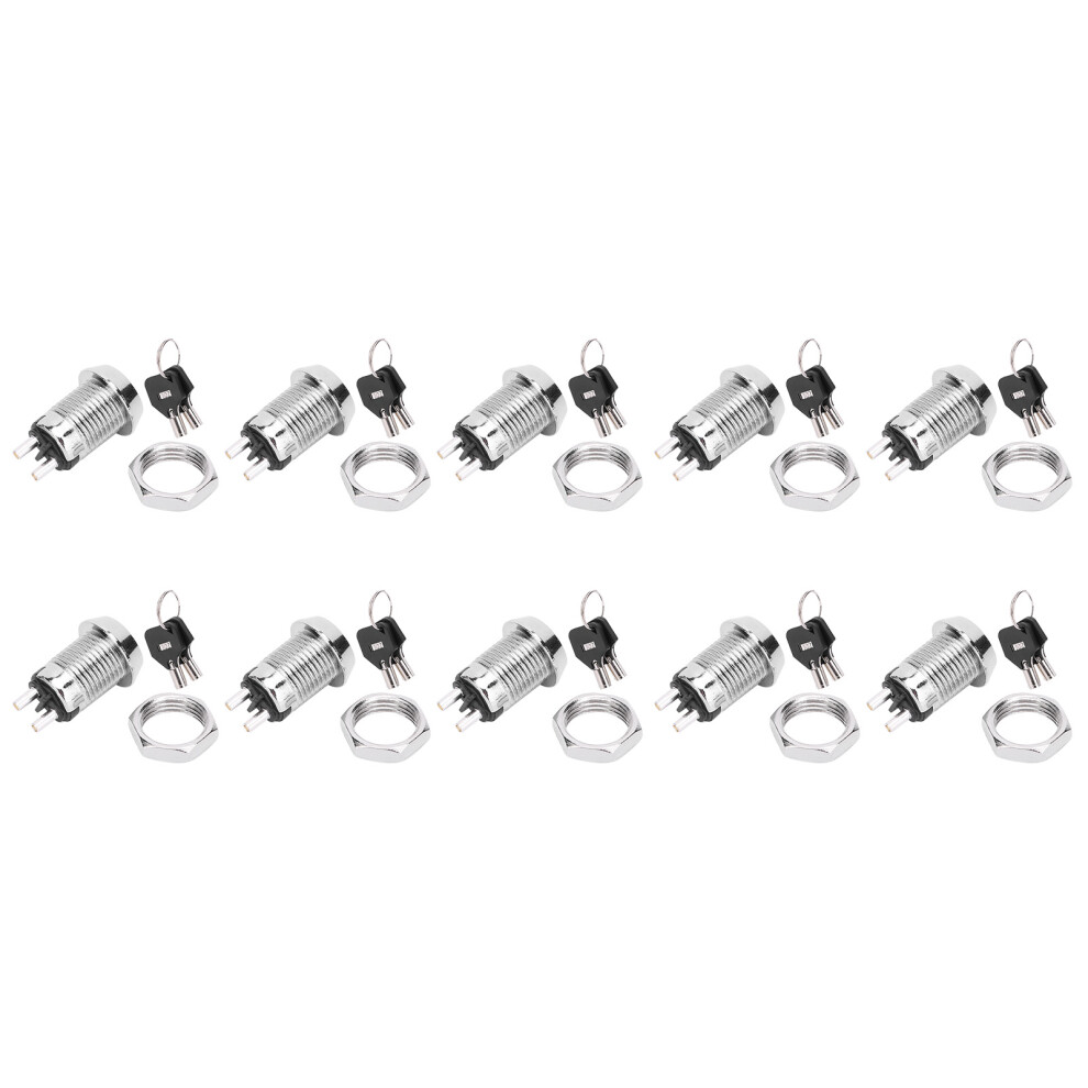 10 Sets Key Switch Stainless Steel On/Off Power