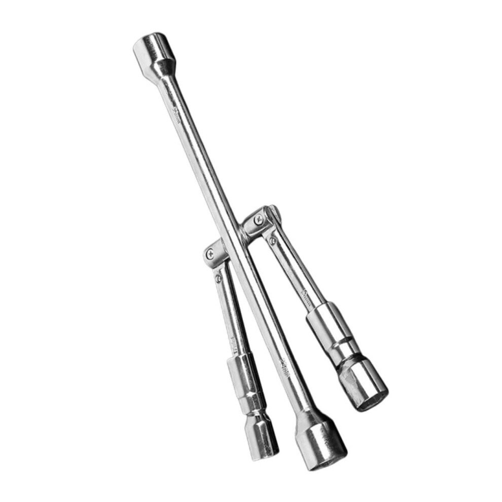 Car Tire Spanner Collapsible Lug Wrench For Vehicle Wheel Nuts - Folding Design, Durable Material, Compact Size 6038364177346