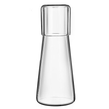 850ml Bedside Carafe and Glass Set, Night Carafe Pitcher with Mouthwash Dispenser for Bedroom and Bathroom Use