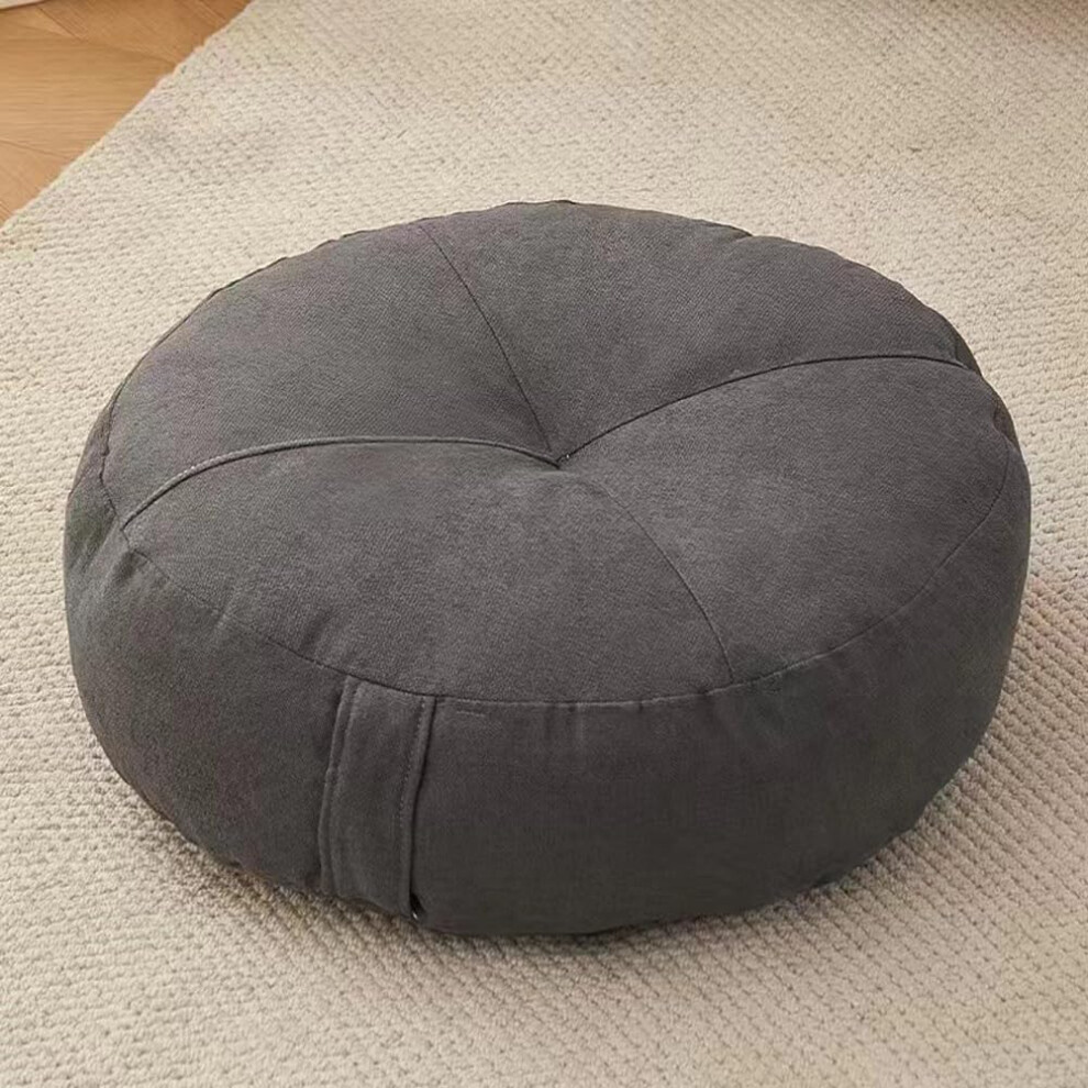 Dark/Gray Extra Thick Round Cushion 15Cm 100% Cotton For Office Chair Car Armchair Wheelchair Seniors Recovery 50X50cm