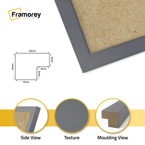 (40x50 CM) Thin Matt Dark Grey Picture Frame / Wall Art Frames / Flat Wooden Effect Poster Frame 1