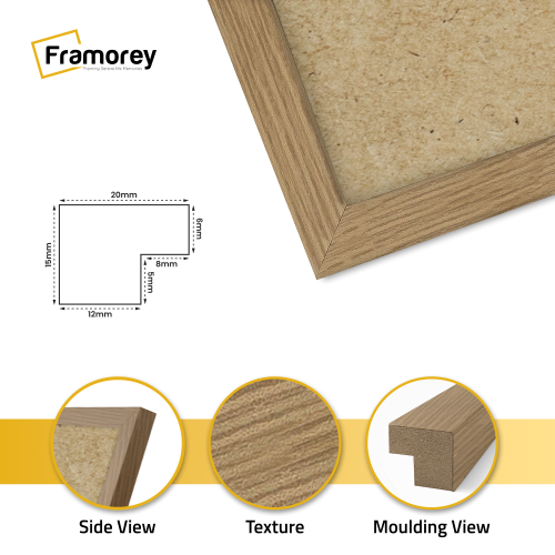 (30x40 CM) Thin Matt Oak Picture Frame / Wall Art Frames / Flat Wooden Effect Poster Frame 1