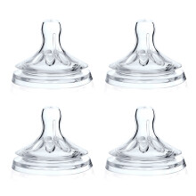 4Pcs Liquid Silicone Pacifier Wide Diameter Non