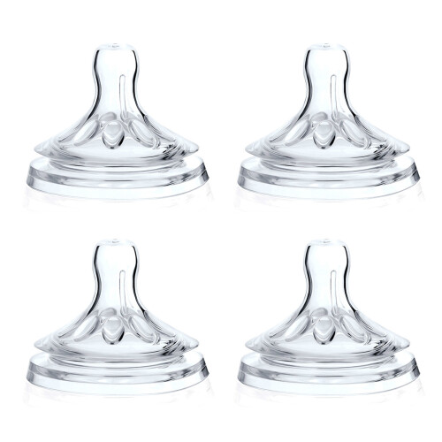 4Pcs Liquid Silicone Pacifier Wide Diameter Non