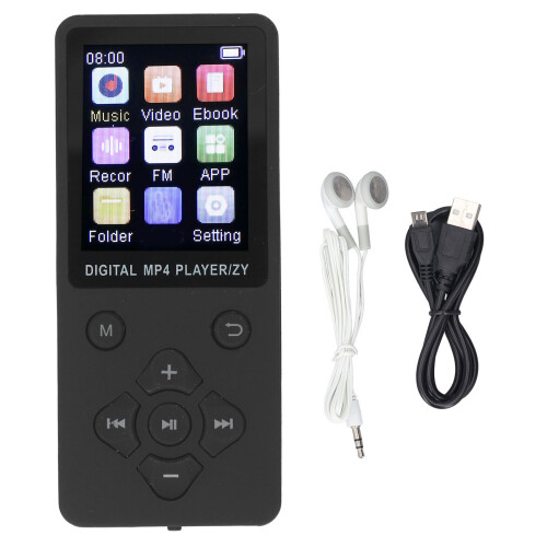 Super Slim 1,8" Farbdisplay MP3 MP4 Player 64GB Bluetooth 5.0 Schwarz 1