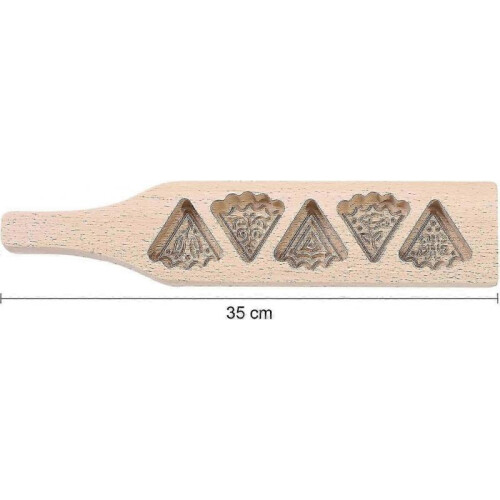 2024 Mooncake Mold Woodprint Mini 5 Triangular Cakes