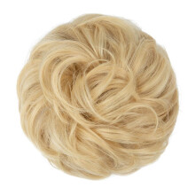 Messy Buns Hair Pieces for Women - High-Temp Synthetic Fiber Updo Hairpiece, Heat-Resistant, Natural Black Extensions, Golden
