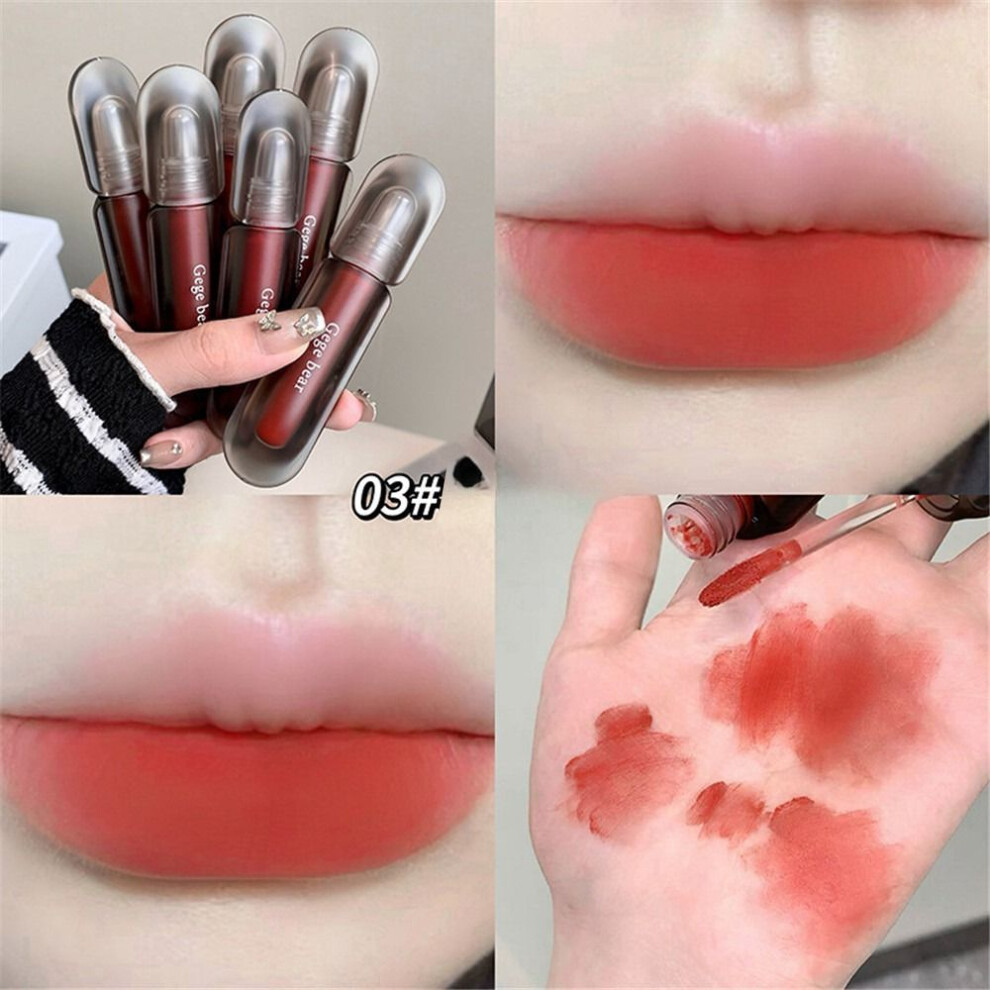 (Type#3) Gogo Bear Twilight Velvet Lip Mud Lip Glaze Matte Velvet Not Easy To Fade White-image-OPC-PKCR658-NEW